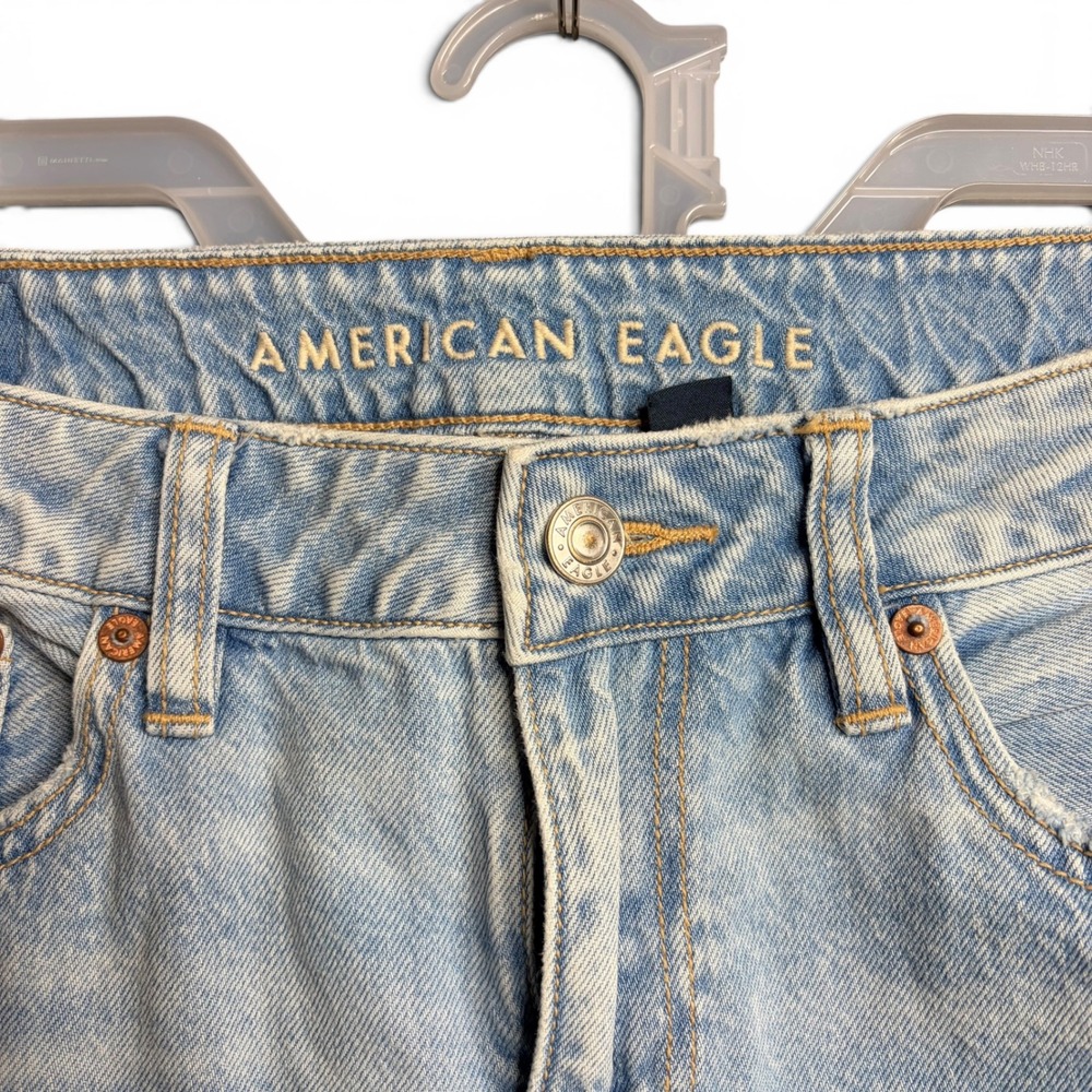 American Eagle Womens Low Rise Maxi Denim Skirt Light Wash Front Slit Size 2 - Picture 2 of 10